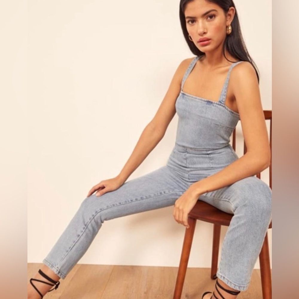 Reformation Denim Miley Jumpsuit
